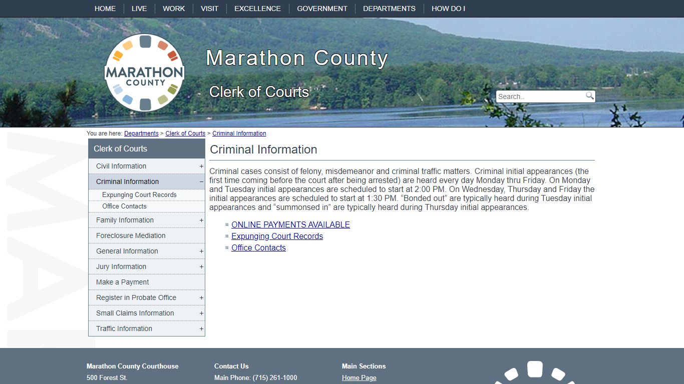 Criminal Information - Marathon County, Wisconsin