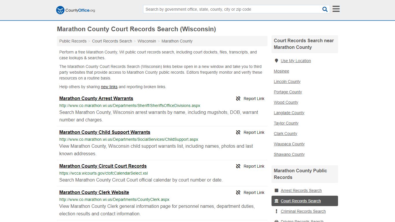 Marathon County Court Records Search (Wisconsin) - County Office